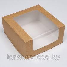 Коробка с окном Крафт 20*20*12 см - фото 1 - id-p203318214