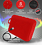 Портативная USB bluetooth-колонка GO3 (IP67, до 5 часов автономной работы, FM-радио)  Красная, фото 5