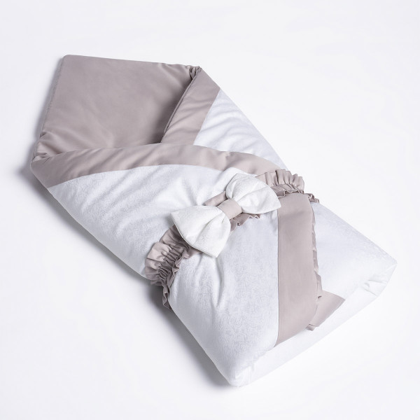 Конверт-одеяло Perina с бантом на выписку Серо-белый одеяло 90х90см - фото 1 - id-p178649964