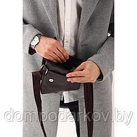 Планшет мужской на молнии, наружный карман, длинный ремень, цвет коричневый, фото 7