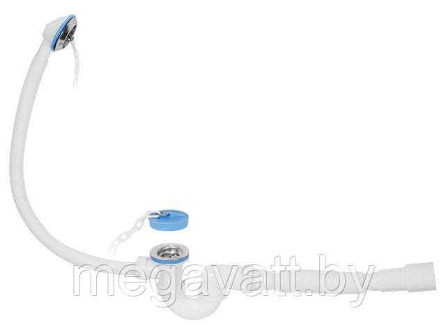 Сифон для ванны U-образный с выпуском  и переливом 70 мм, с гибкой трубой 40х40/50, AV Engineering