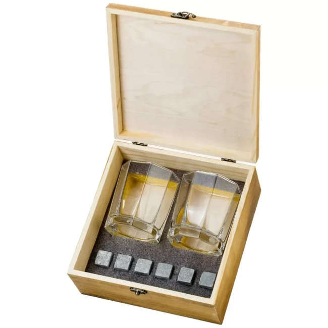 Подарочный набор для виски в деревянной шкатулке с камнями AmiroTrend ABW-101 - фото 4 - id-p203151259