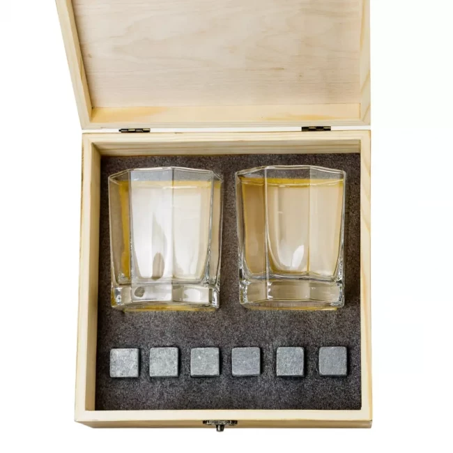 Подарочный набор для виски в деревянной шкатулке с камнями AmiroTrend ABW-101 - фото 3 - id-p203151259