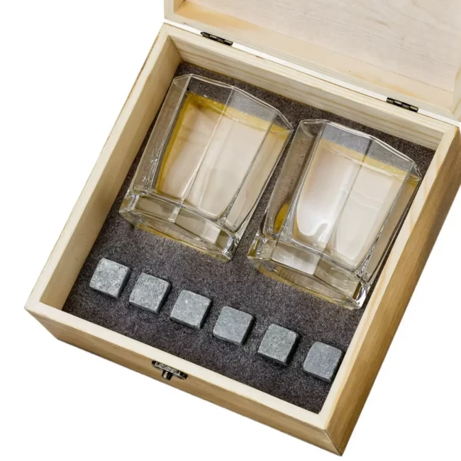 Подарочный набор для виски в деревянной шкатулке с камнями AmiroTrend ABW-101 - фото 5 - id-p203151259