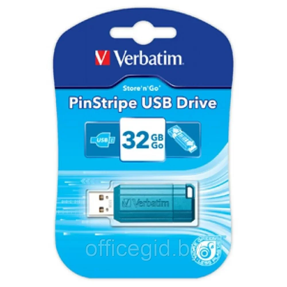 Карта памяти USB Flash 2.0 32 Gb "Pin Stripe" пласт., розовый - фото 1 - id-p203423521