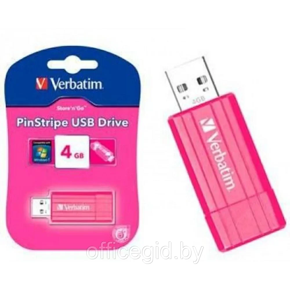 Карта памяти USB Flash 2.0 32 Gb "Pin Stripe" пласт., розовый - фото 7 - id-p203423521