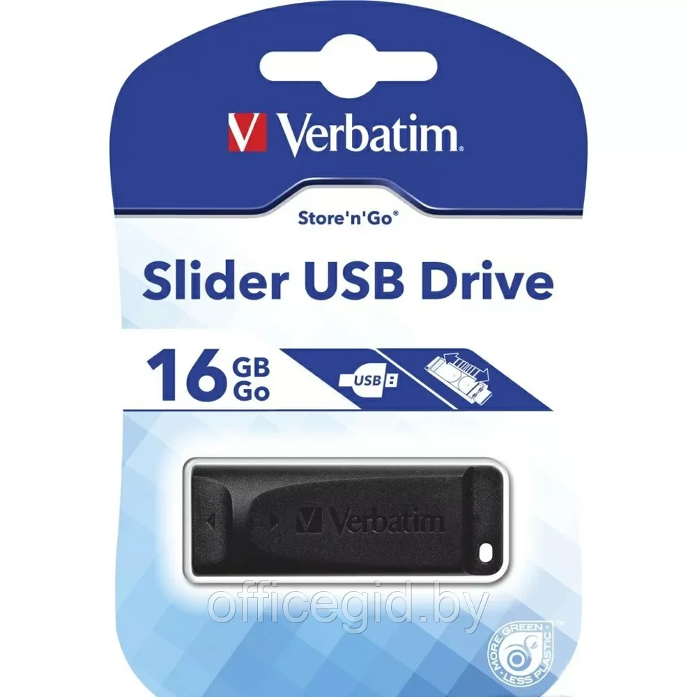 USB-накопитель "Slider", 16 гб, usb 2.0, черный - фото 4 - id-p203423527