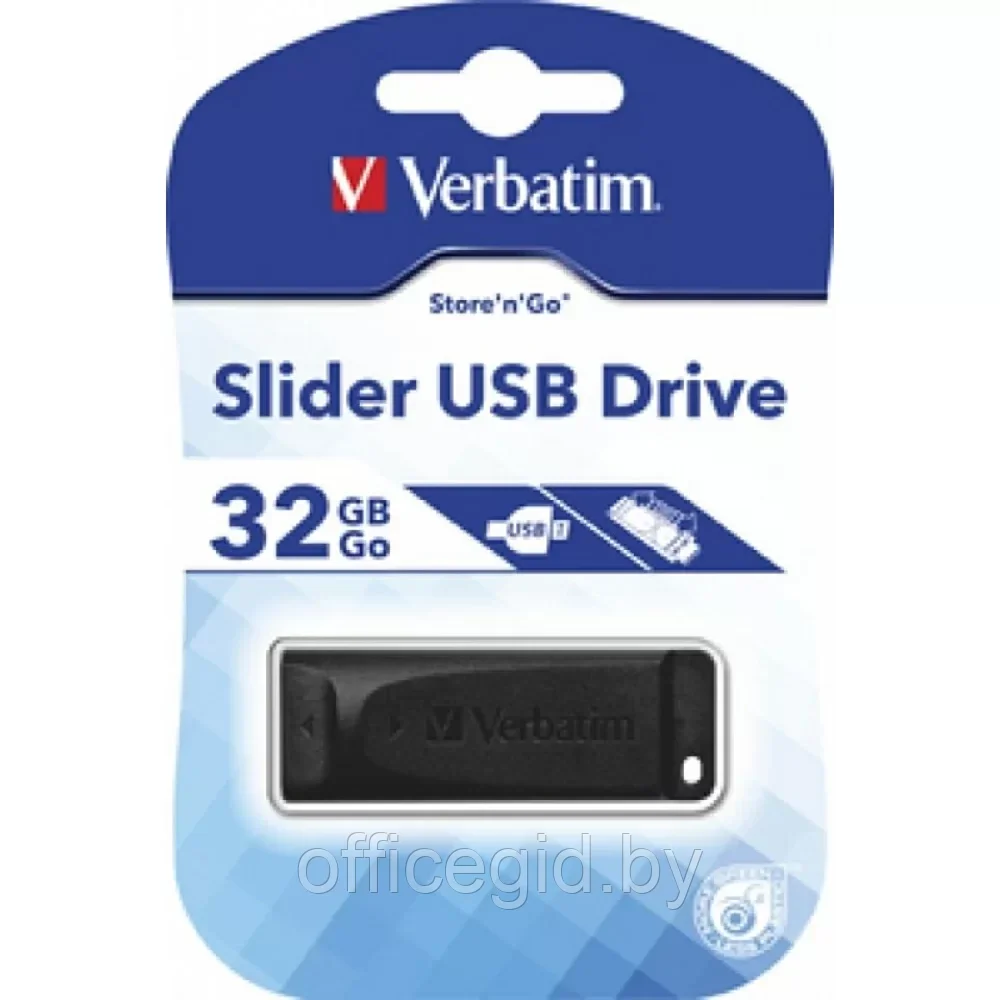 USB-накопитель "Slider", 64 гб, usb 2.0, черный - фото 3 - id-p203423528