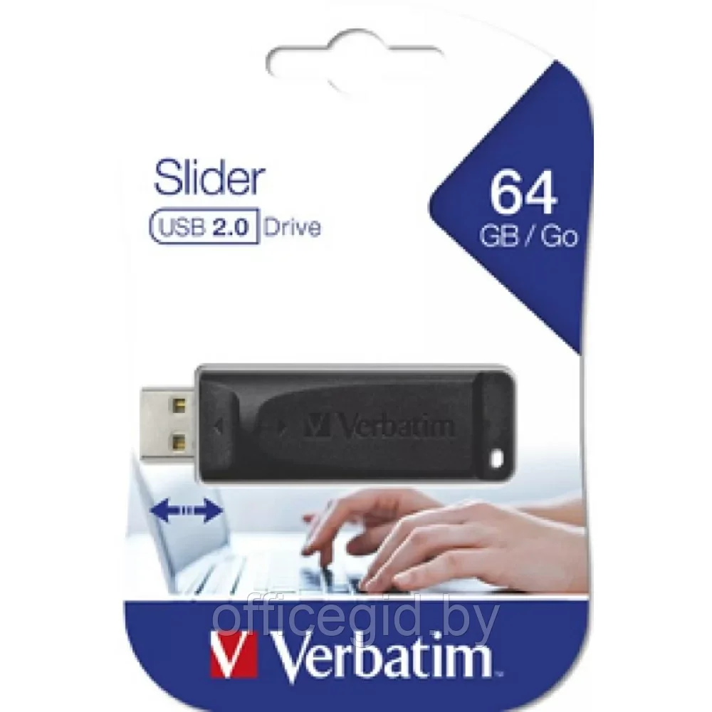 USB-накопитель "Slider", 64 гб, usb 2.0, черный - фото 6 - id-p203423528