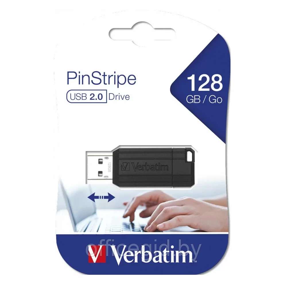 Карта памяти USB Flash "PinStripe", 128 гб, usb 2.0, черный - фото 2 - id-p203423529