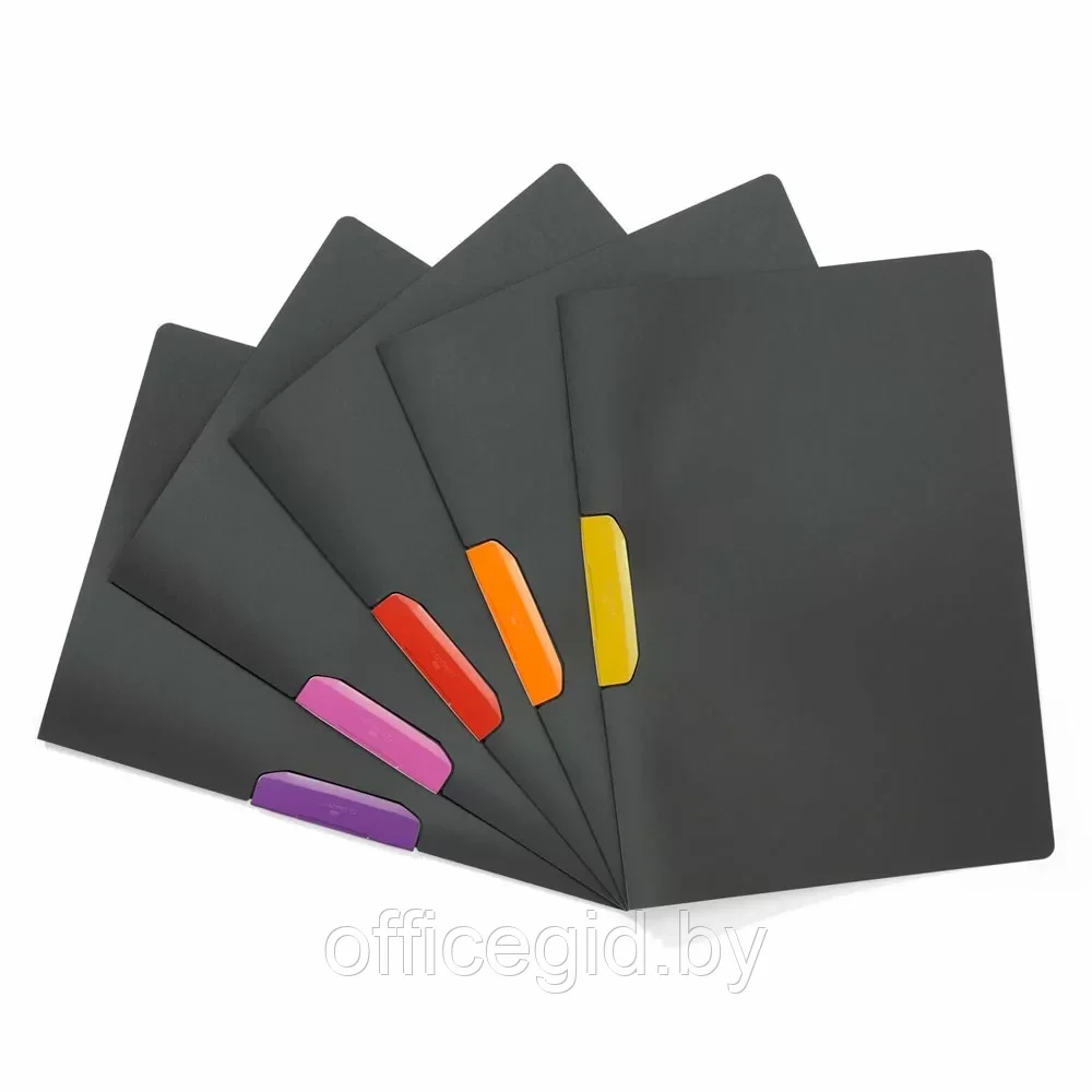 Папка с клипом "Duraswing Color", антрацит, фиолетовый клип - фото 3 - id-p203424025