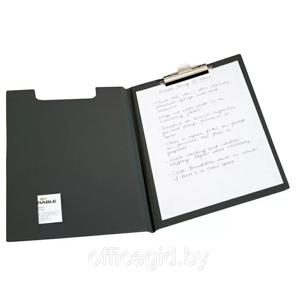 Планшет с зажимом и карманом, A4, пвх, черный - фото 2 - id-p203424037