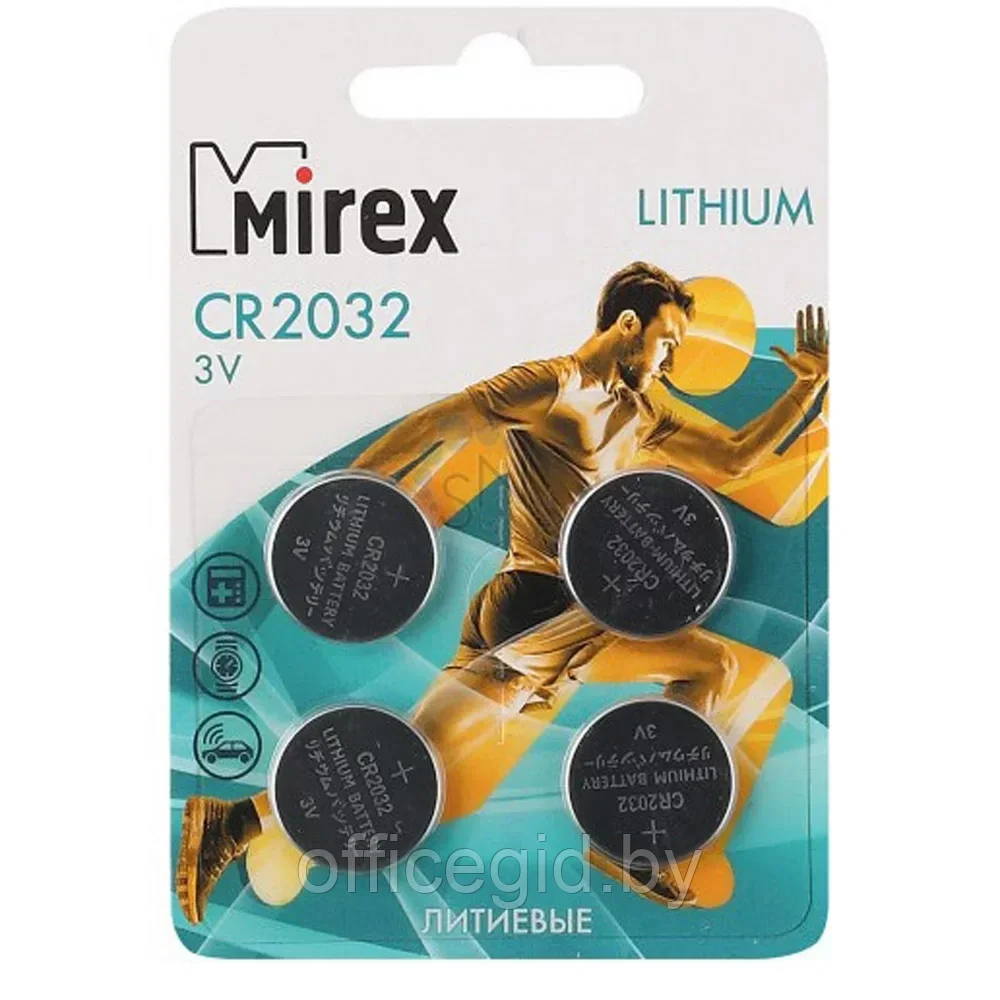 Батарейки литиевые дисковые Mirex "3 V CR2025", 4 шт