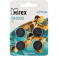 Батарейки литиевые дисковые Mirex "3 V CR2025", 4 шт