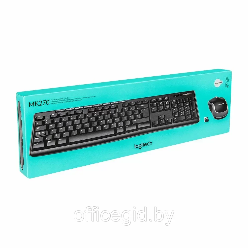 Клавиатура + мышь Logitech "MK270", беспроводная, черный - фото 6 - id-p203423562