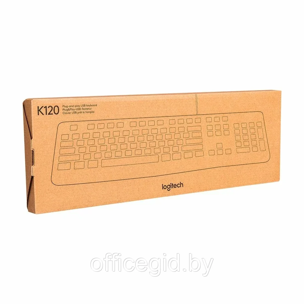 Клавиатура Logitech "K120", USB, проводная, черный - фото 2 - id-p203423563
