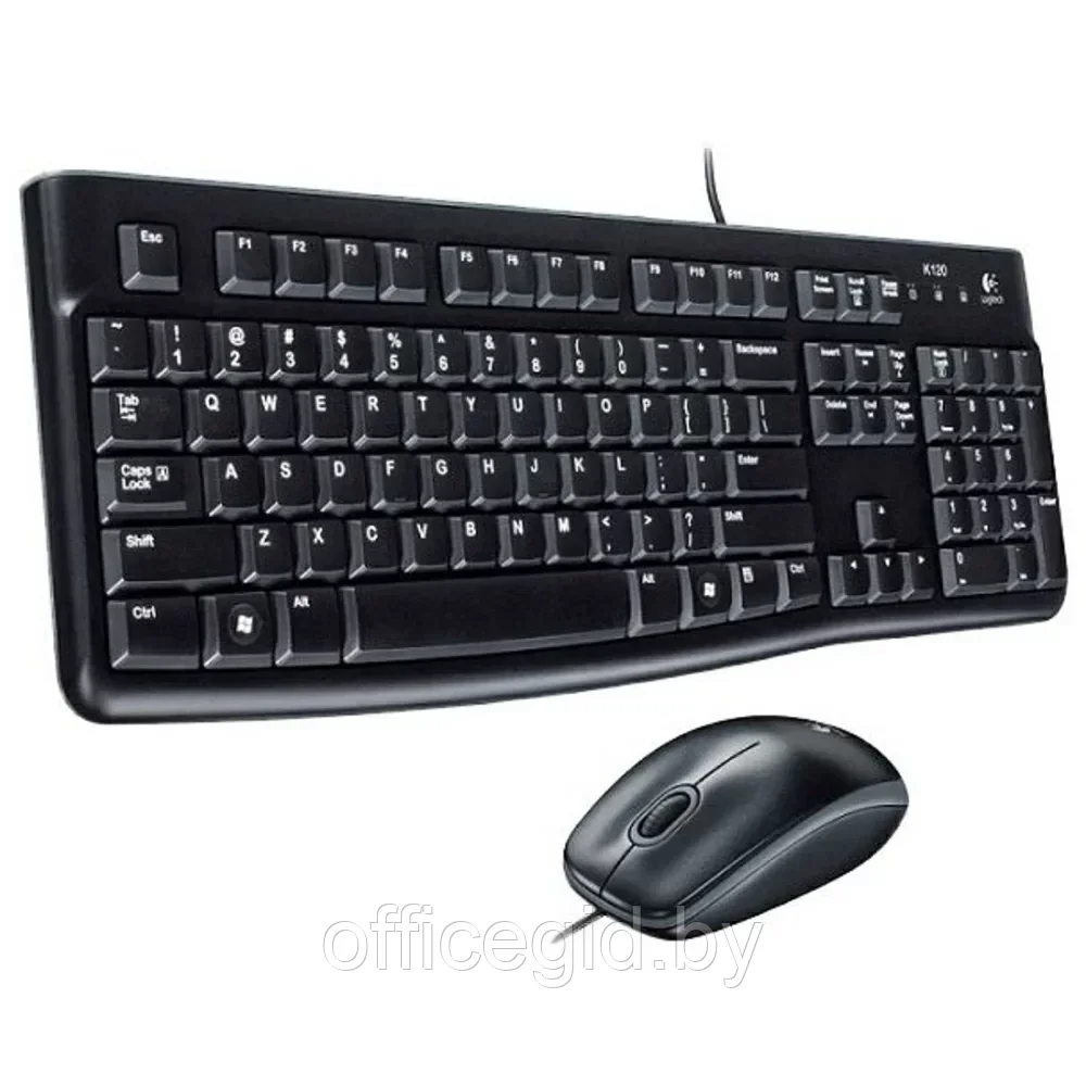 Комплект клавиатура и мышь Logitech "MK120", набор, черный - фото 1 - id-p203423564