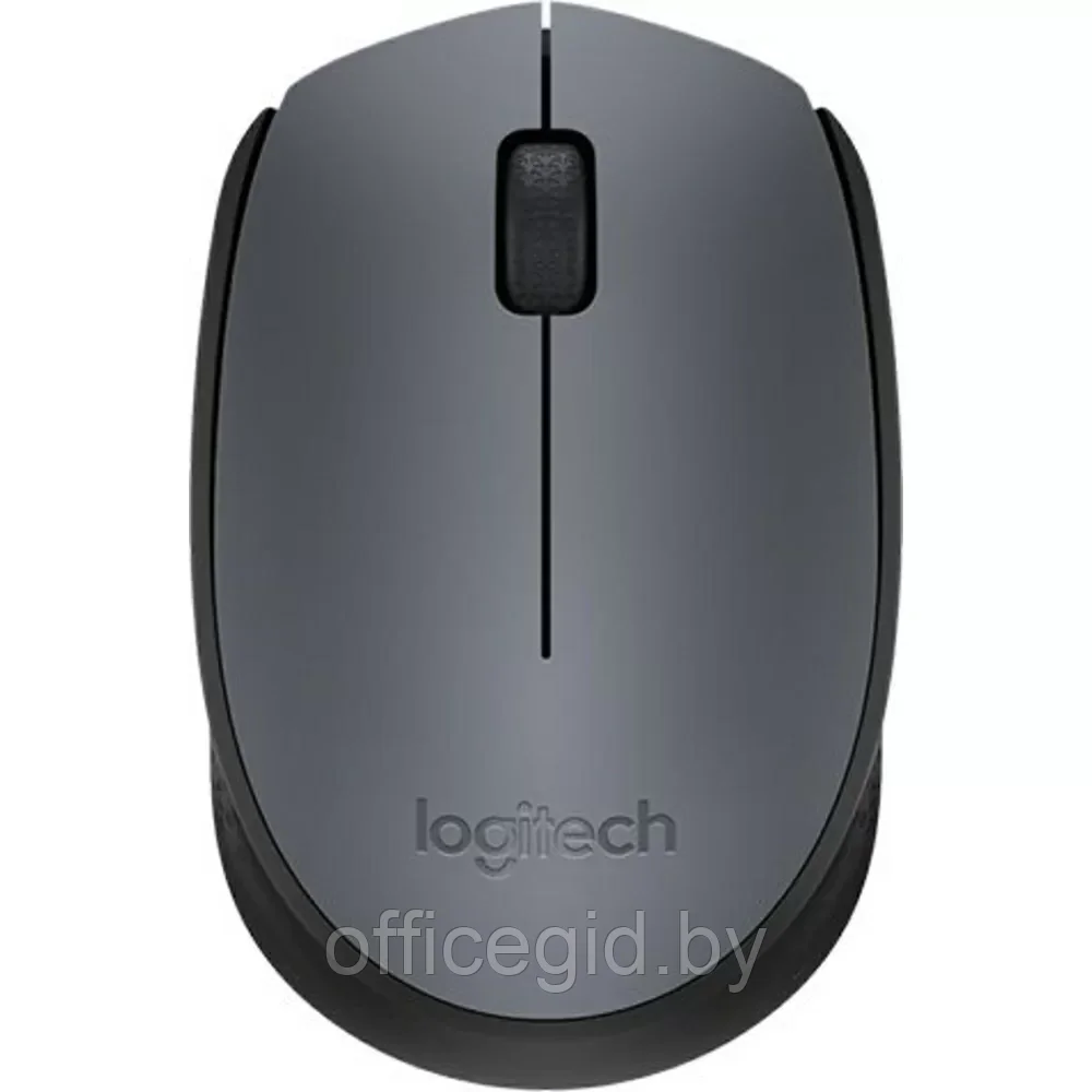 Мышь Logitech "M170 Grey", беспроводная, 1000 dpi, 3 кнопки, серый - фото 1 - id-p203423568