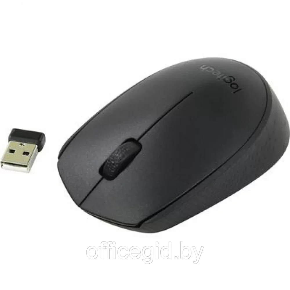 Мышь Logitech "B170", беспроводная, 1000 dpi, 3 кнопки, черный - фото 2 - id-p203423570