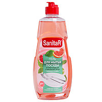 Средство для мытья посуды от засохшей пищи и жира "SanitaR грейпфрут + мята", 450 г