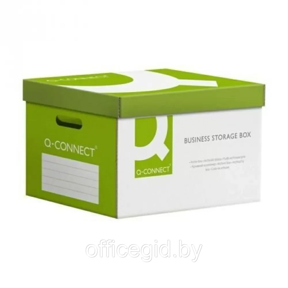 Короб архивный "Q-Connect", 515x305x350 мм, зеленый - фото 1 - id-p203424101