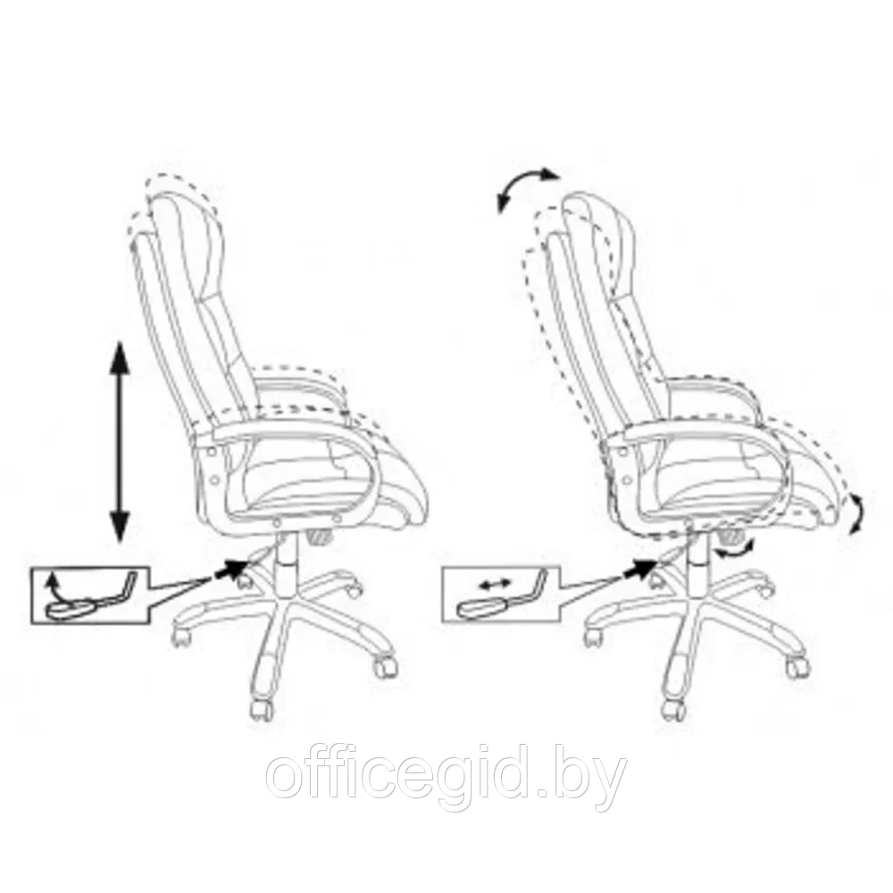 Кресло для руководителя "Бюрократ CH-824B", кожзам, пластик, черный - фото 5 - id-p203426026