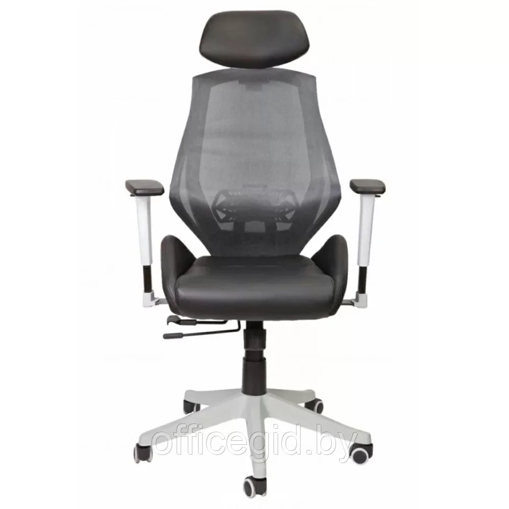 Кресло для руководителя "SPACE", ткань, сетка, экокожа, черный, серый - фото 2 - id-p203426031