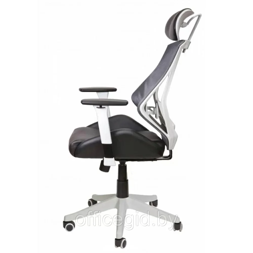 Кресло для руководителя "SPACE", ткань, сетка, экокожа, черный, серый - фото 3 - id-p203426031