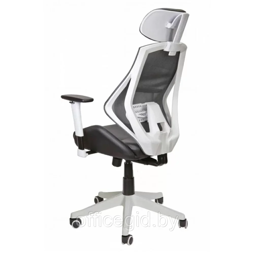 Кресло для руководителя "SPACE", ткань, сетка, экокожа, черный, серый - фото 4 - id-p203426031