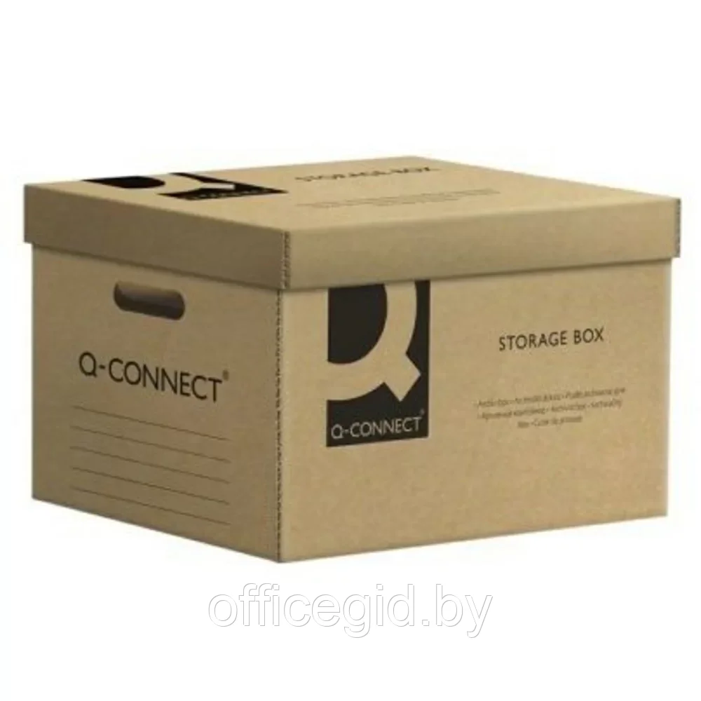 Короб архивный "Q-Connect", 515x305x350 мм, коричневый - фото 1 - id-p203424106