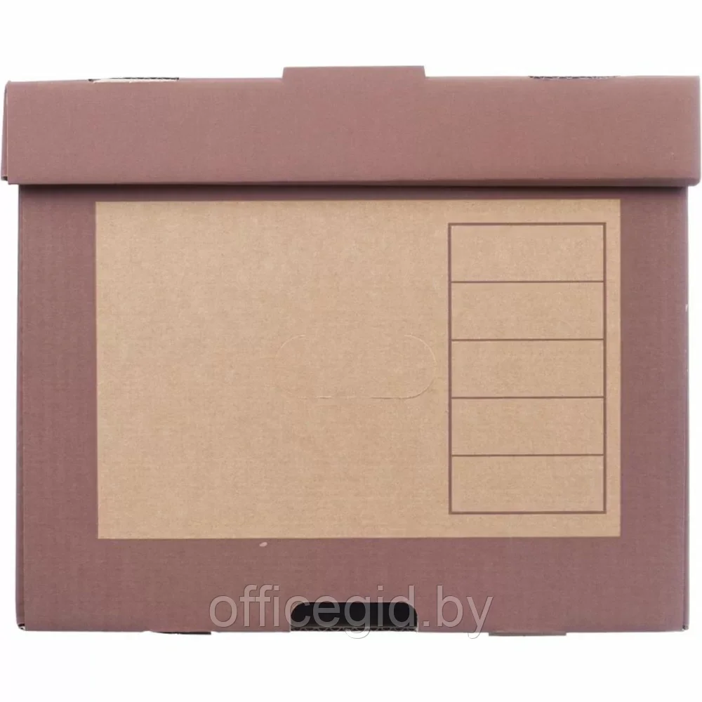 Короб архивный "Attache" с крышкой, 410x263x328 мм, коричневый - фото 3 - id-p203424119