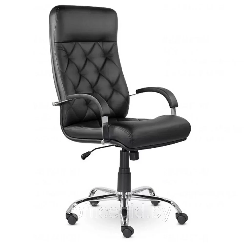 Кресло для руководителя Верона К-10 В хром "Z-11", кожзам, металл, черный - фото 1 - id-p203426037
