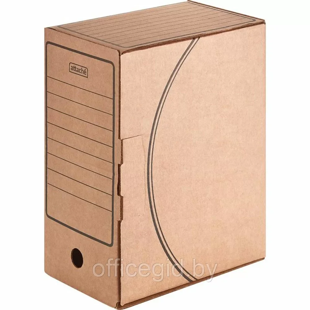 Коробка архивная "Attache Economy" с замком, 240х150х320 мм, бурый - фото 1 - id-p203424121