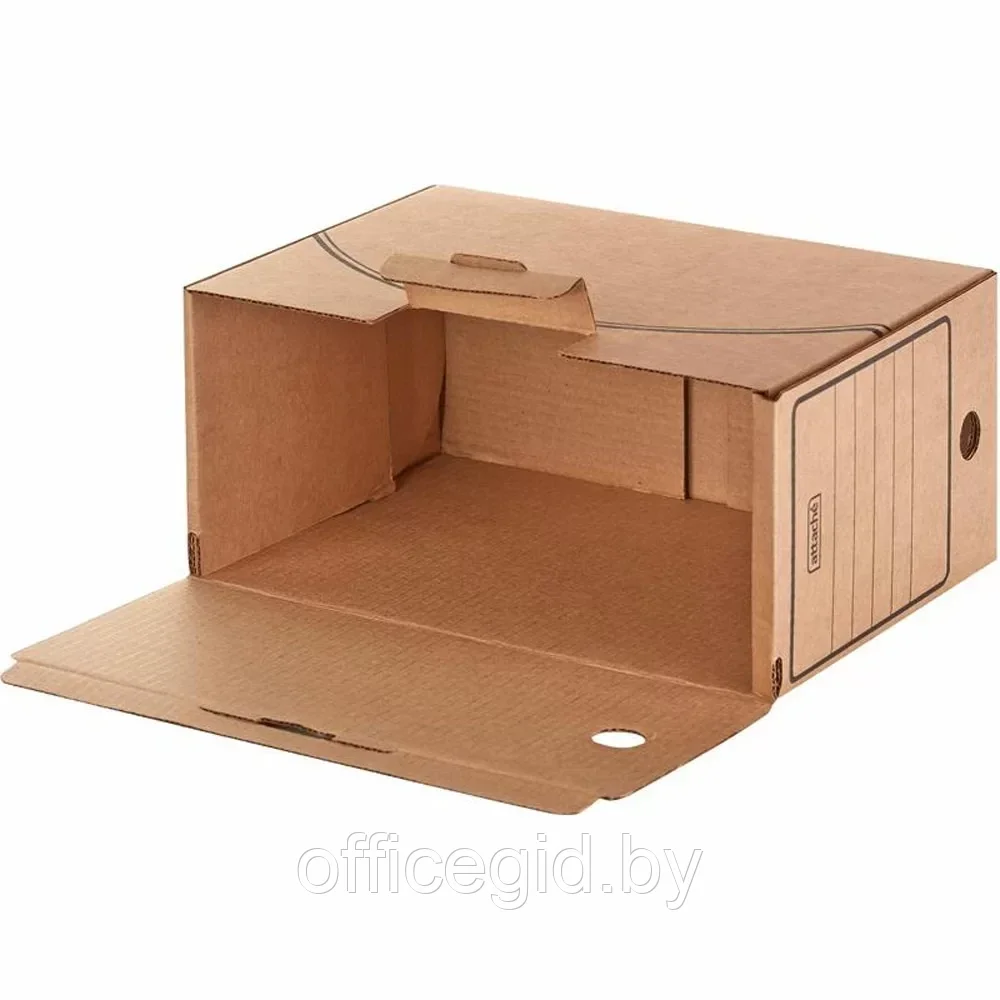Коробка архивная "Attache Economy" с замком, 240х150х320 мм, бурый - фото 2 - id-p203424121
