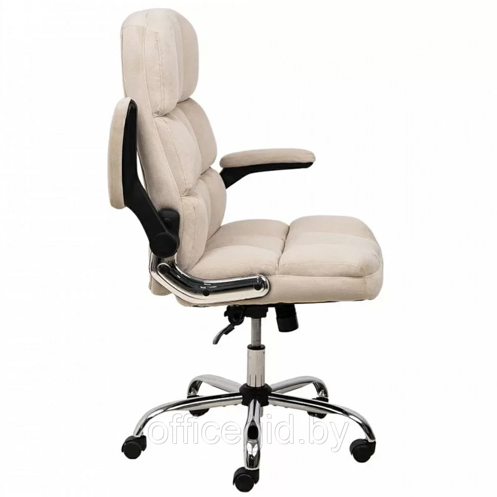 Кресло для руководителя "Caesar chrome", вельвет, хром, светло-бежевый - фото 5 - id-p203426041