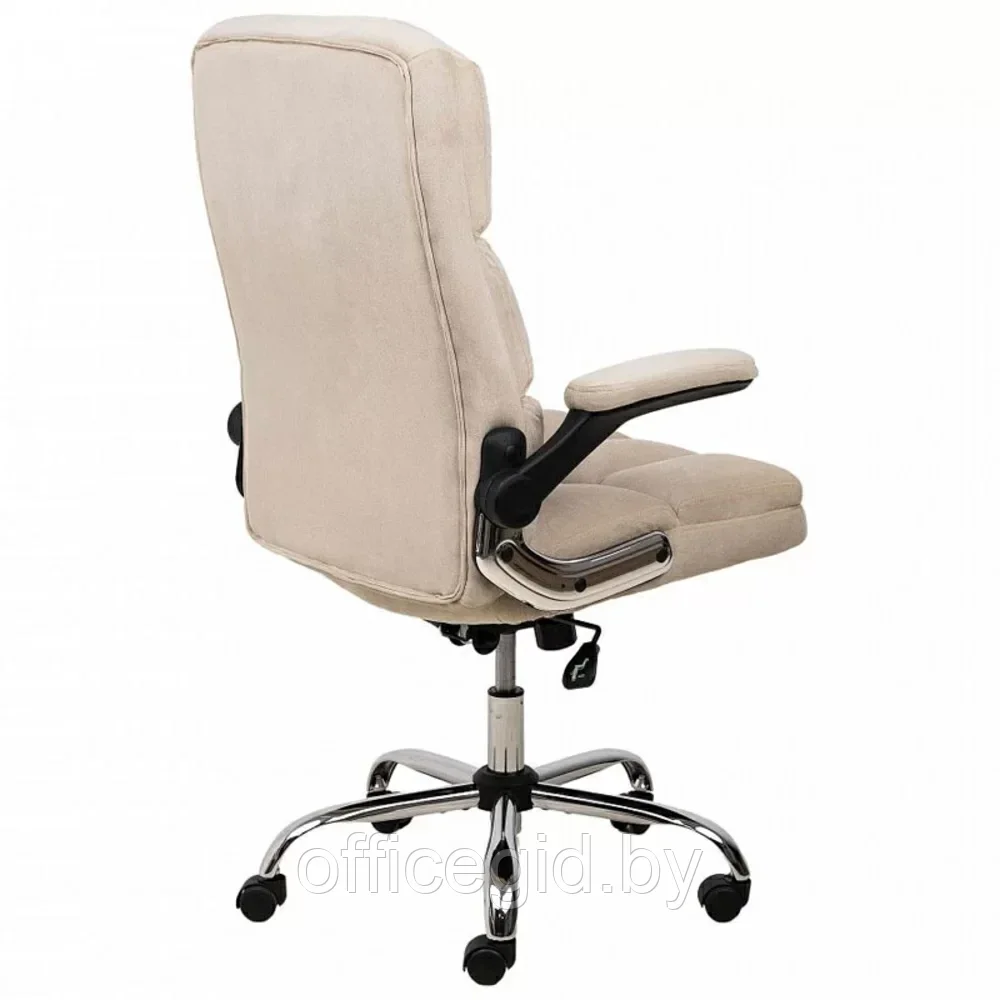 Кресло для руководителя "Caesar chrome", вельвет, хром, светло-бежевый - фото 6 - id-p203426041