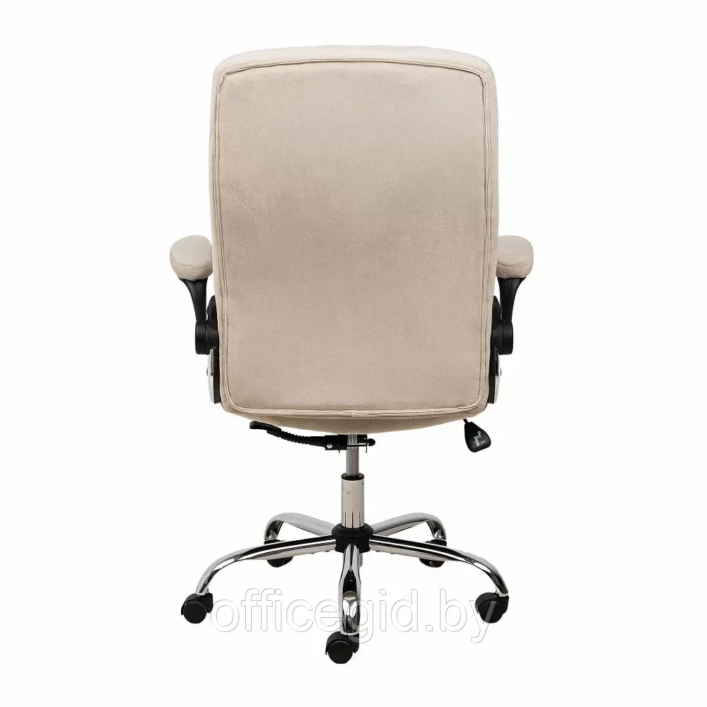 Кресло для руководителя "Caesar chrome", вельвет, хром, светло-бежевый - фото 7 - id-p203426041