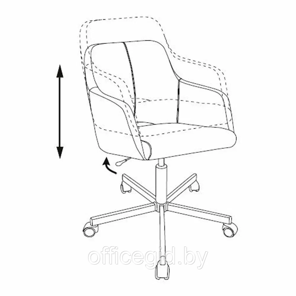 Кресло для персонала Бюрократ "CH-380M", металл, ткань, миндальный капучино - фото 6 - id-p203426048