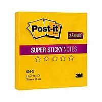 Бумага для заметок "Post-it Super Sticky", 76x76 мм, 90 листов, желтый