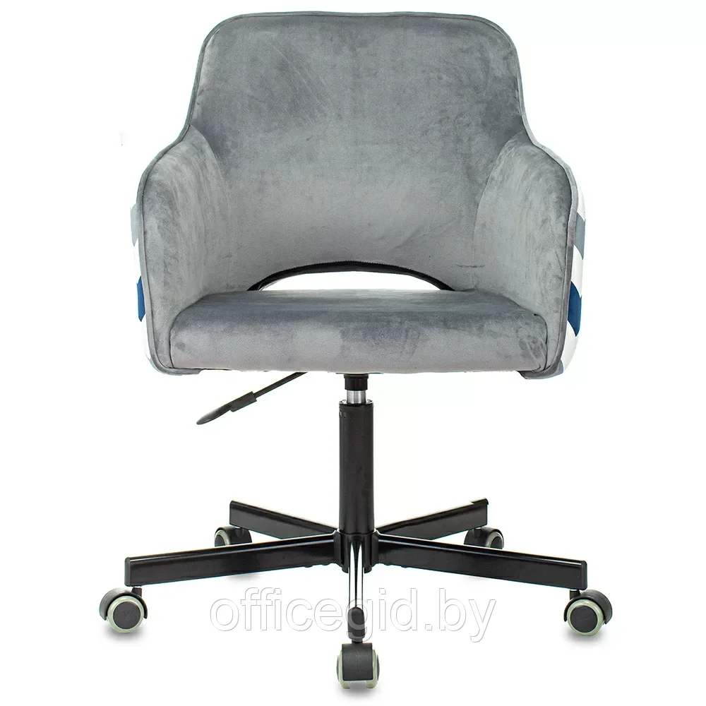 Кресло для персонала "Бюрократ CH-380M", ткань, металл, серая жемчужина зигзаг - фото 2 - id-p203426049
