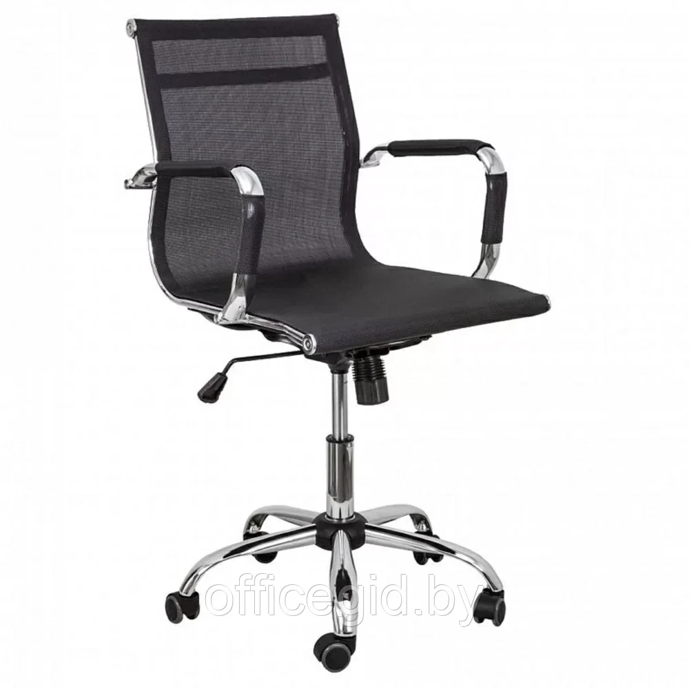 Кресло для персонала "Adel New", сетка, хром, черный - фото 1 - id-p203426053