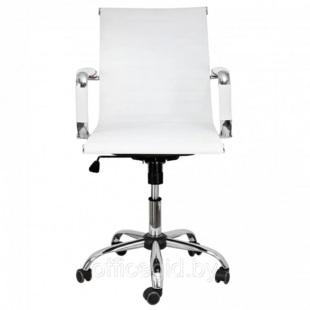 Кресло для персонала "Emmanuel New", экокожа, хром, белый - фото 2 - id-p203426056