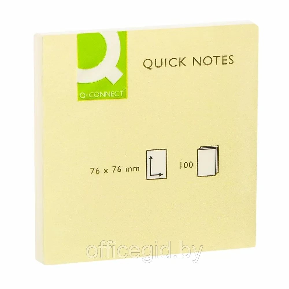 Бумага для заметок "Quick Notes", 76x76 мм, 100 листов, желтый - фото 1 - id-p203423646