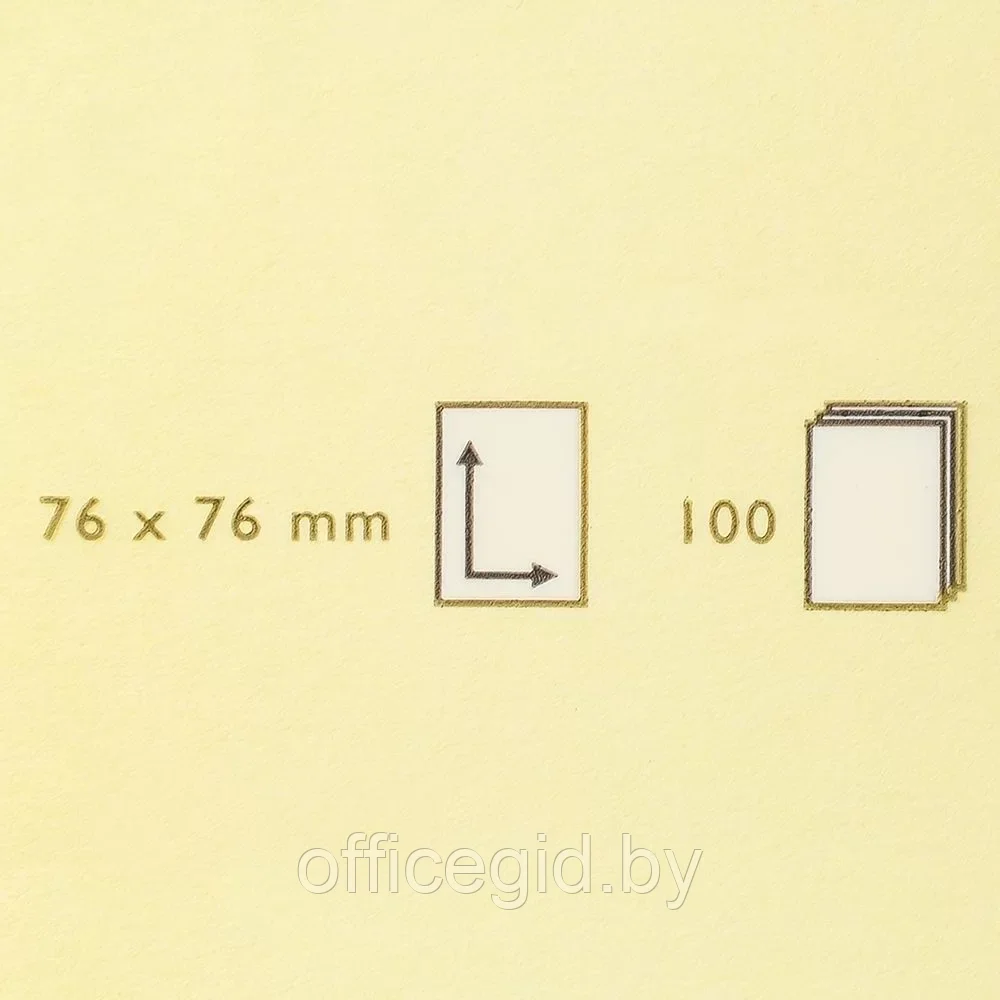 Бумага для заметок "Quick Notes", 76x76 мм, 100 листов, желтый - фото 2 - id-p203423646