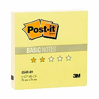Бумага для заметок на клейкой основе "Post-it Basic", 76x76 мм, 100 листов, желтый