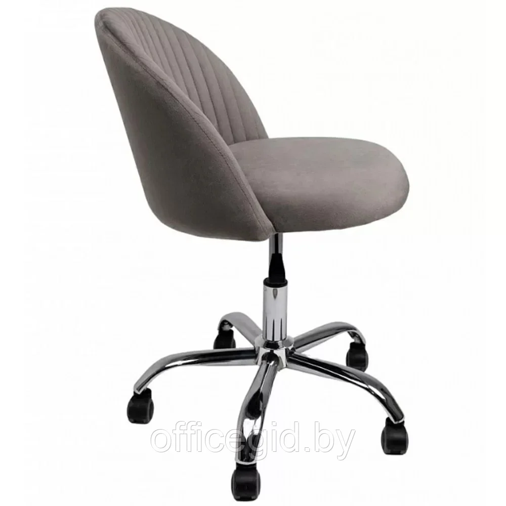 Кресло для персонала "Sirena", велюр, хром, серый - фото 2 - id-p203426058