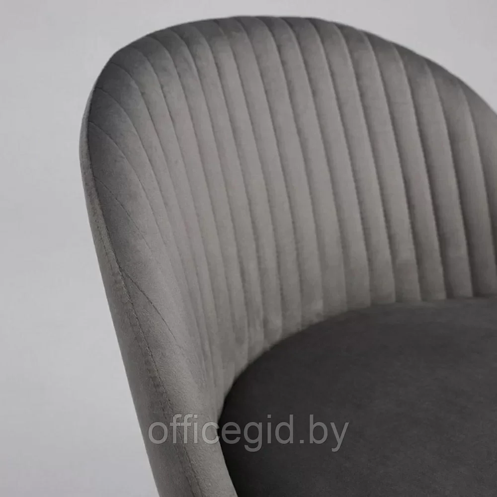 Кресло для персонала "Sirena", велюр, хром, серый - фото 7 - id-p203426058
