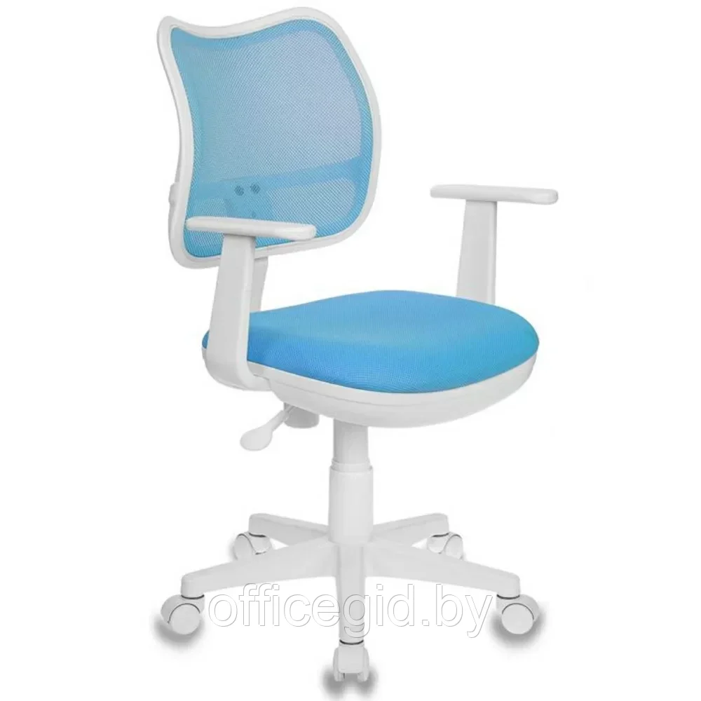 Кресло "Бюрократ CH-W797", ткань, пластик, голубой