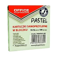 Бумага для заметок "Office Products", 76x76 мм, 100 листов, зеленая пастель