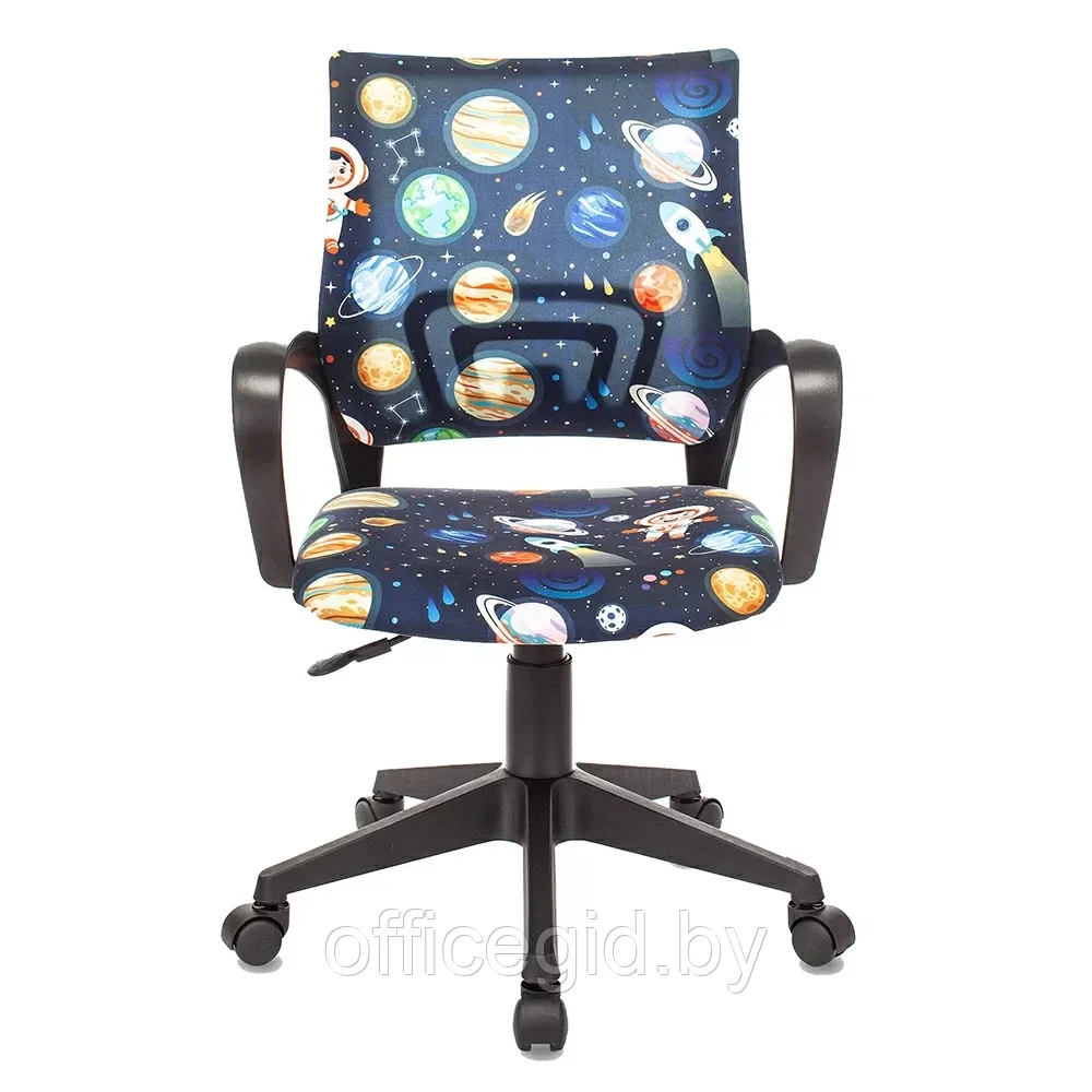 Кресло детское "Бюрократ BUROKIDS 1", пластик, черный космонавт - фото 2 - id-p203426065